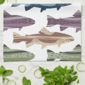 Kleurrijk vun forel vispatroon theedoek (Gevouwen)