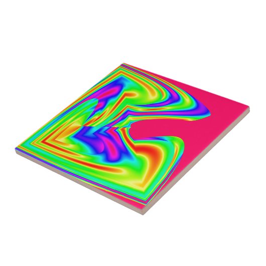 Kleurrijk vun gebold en helder Abstract Tegeltje (Zijkant)