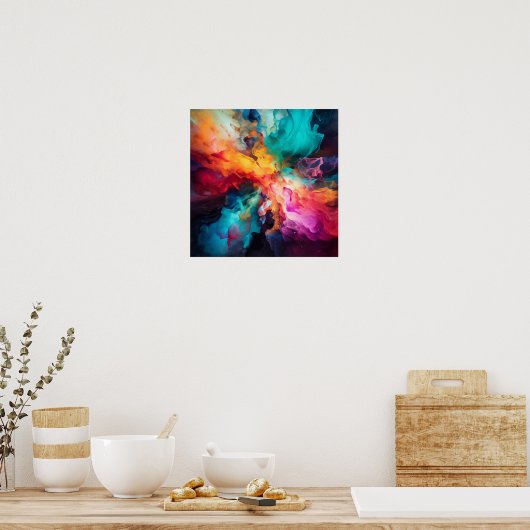 Kleurrijk vuur poster (Keuken)