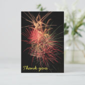Kleurrijk vuurwerk bij nacht Dank u wel kaarten (Staand voorkant)