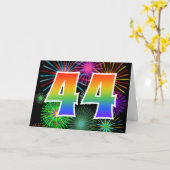 Kleurrijk Vuurwerk + Gebeurtenis van de regenboog Kaart (Gele Bloem)