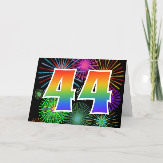 Kleurrijk Vuurwerk + Gebeurtenis van de regenboog Kaart (Voorkant)