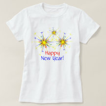 Kleurrijk Vuurwerk Gelukkig Nieuwjaar T-shirt