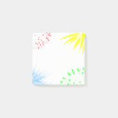 Kleurrijk vuurwerk grappig vrolijk post-it® notes (Voorkant)