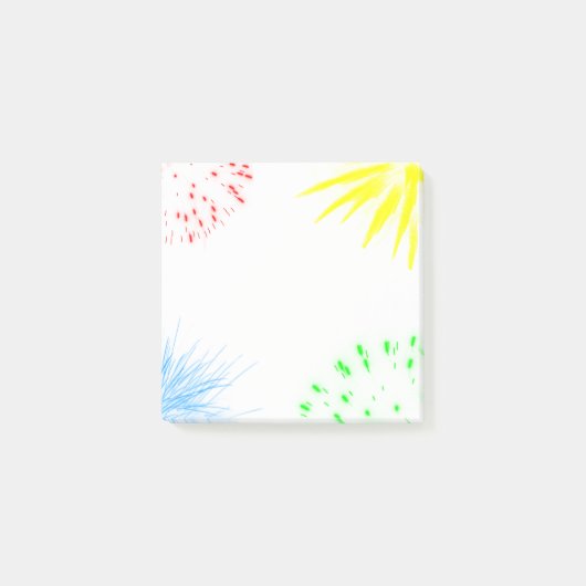 Kleurrijk vuurwerk grappig vrolijk post-it® notes (Voorkant)