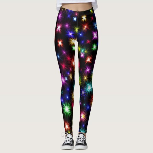 Kleurrijk Vuurwerk Leggings (Voorkant)
