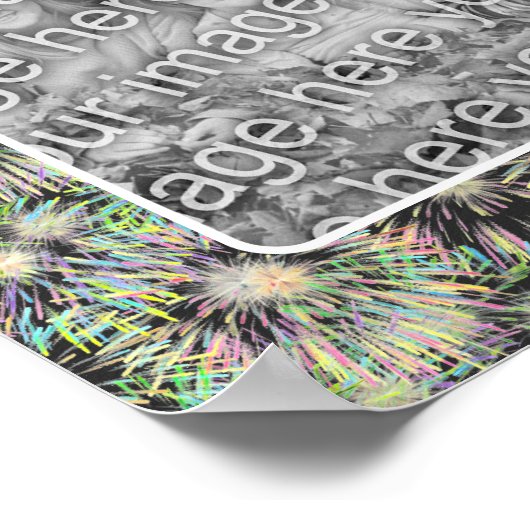 Kleurrijk vuurwerk Lijst Creëer Uw eigen foto Poster (Hoek)