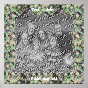 Kleurrijk vuurwerk Lijst Creëer Uw eigen foto Poster