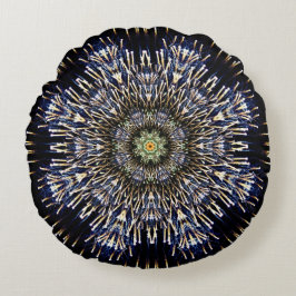 Kleurrijk Vuurwerk Mandala Rond Kussen