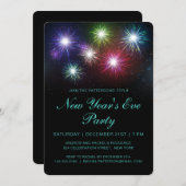 Kleurrijk Vuurwerk Oudejaarsavond Party Modern Kaart (Voorkant / Achterkant)