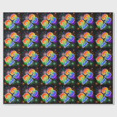 Kleurrijk vuurwerk + regenboogpatroon "23" Event # Cadeaupapier (Vlak)