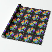 Kleurrijk vuurwerk + regenboogpatroon "24" Event # Cadeaupapier (Uitgerold)