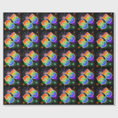 Kleurrijk vuurwerk + regenboogpatroon "35" Event # Cadeaupapier (Vlak)
