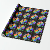 Kleurrijk vuurwerk + regenboogpatroon "35" Event # Cadeaupapier (Uitgerold)
