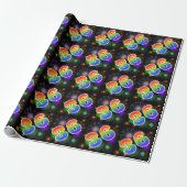 Kleurrijk vuurwerk + regenboogpatroon "36" Event # Cadeaupapier (Uitgerold)