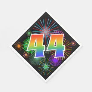 Kleurrijk vuurwerk + regenboogpatroon "44" Eveneme Servet