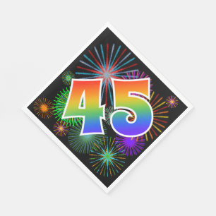 Kleurrijk Vuurwerk + Regenboogpatroon "45" Eveneme Servet