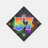 Kleurrijk Vuurwerk + Regenboogpatroon "57" Eveneme Servet (Hoek)