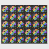 Kleurrijk vuurwerk + regenboogpatroon "68" Eveneme Cadeaupapier (Vlak)