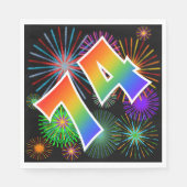 Kleurrijk Vuurwerk + Regenboogpatroon "74" Eveneme Servet (Voorkant)