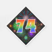 Kleurrijk Vuurwerk + Regenboogpatroon "74" Eveneme Servet (Hoek)