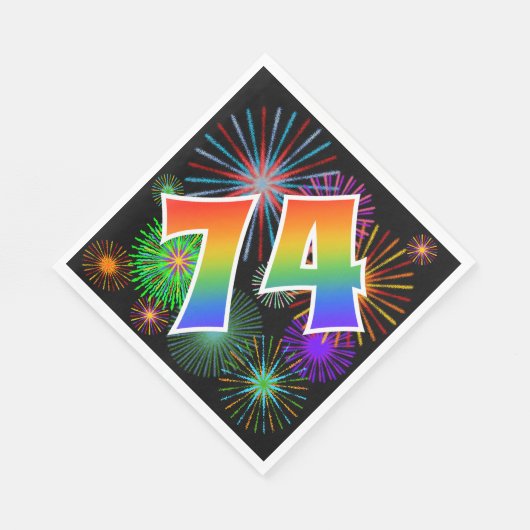 Kleurrijk Vuurwerk + Regenboogpatroon "74" Eveneme Servet (Hoek)