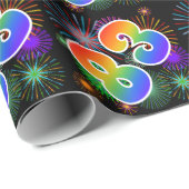 Kleurrijk vuurwerk + regenboogpatroon "83" Event # Cadeaupapier (Rol Hoek)