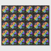 Kleurrijk vuurwerk + regenboogpatroon "90" Event # Cadeaupapier (Vlak)