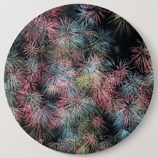 Kleurrijk vuurwerk... ronde button 6,0 cm (Voorkant)