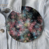 Kleurrijk vuurwerk... ronde button 6,0 cm (In situ)