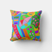 kleurrijk waanzinnig patroon moderne kunst hippe kussen (Voorkant)