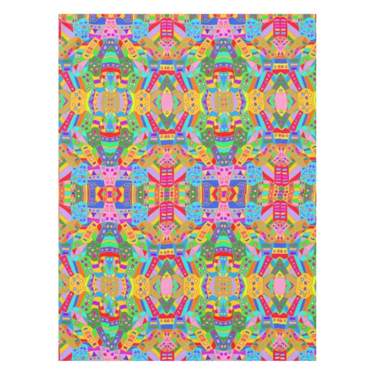 kleurrijk waanzinnig patroon moderne kunst hippe tafelkleed (Voorkant)