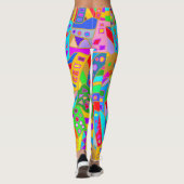 kleurrijk waanzinnig patroon moderne kunst leggings (Achterkant)