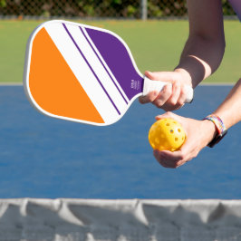Kleurrijk Warm Oranje Royal Paars White Stripes Pickleball Paddle