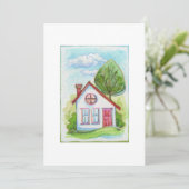 Kleurrijk watercolorhuis (Staand voorkant)