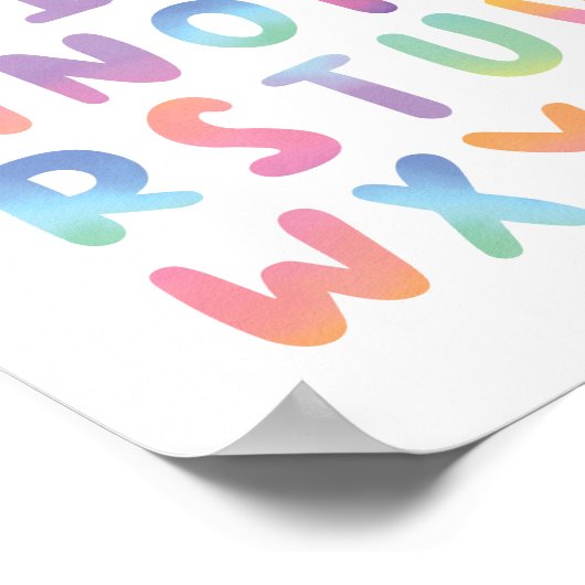 Kleurrijk Waterverf Alfabet ABC Klas Decoratie (Hoek)