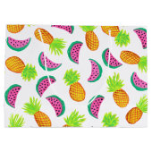 kleurrijk waterverf anananas watermeloenpatroon large cadeautasje (Achterkant)