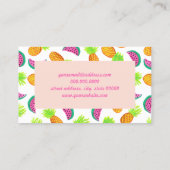 kleurrijk waterverf anananas watermeloenpatroon visitekaartje (Achterkant)