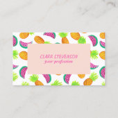 kleurrijk waterverf anananas watermeloenpatroon visitekaartje (Voorkant)