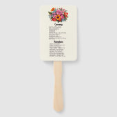 Kleurrijk Waterverf Bloem Feest Huwelijksprogramma Handwaaier (Achterkant)