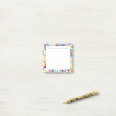 Kleurrijk Waterverf Bloemend Notitieblokje Post-it® Notes (Op bureau)