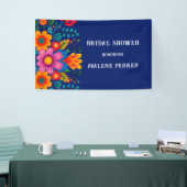 Kleurrijk Waterverf Bloemengekled Bruiloftsfeest Spandoek (Beurs)