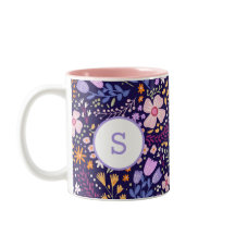 Kleurrijk Waterverf Bloemmotief Lente Monogram