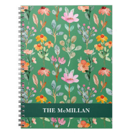  Kleurrijk waterverf bloemmotief Notitieboek