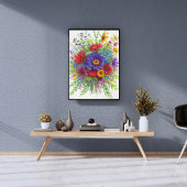 Kleurrijk Waterverf Boeket van Bloemen Foto Afdruk