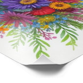 Kleurrijk Waterverf Boeket van Bloemen Foto Afdruk (Hoek)