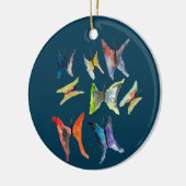 Kleurrijk waterverf butterflies keramisch ornament (Links)
