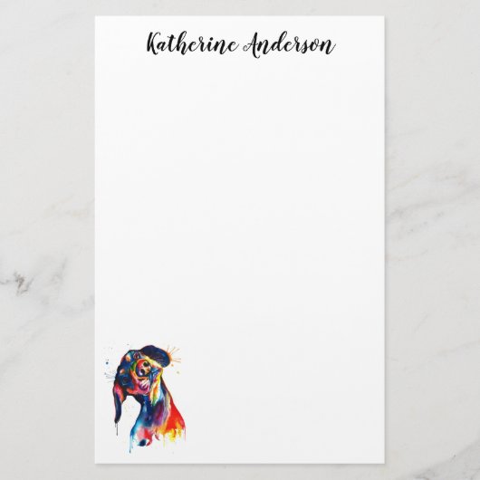 Kleurrijk Waterverf Dachshund Briefpapier (Voorkant)