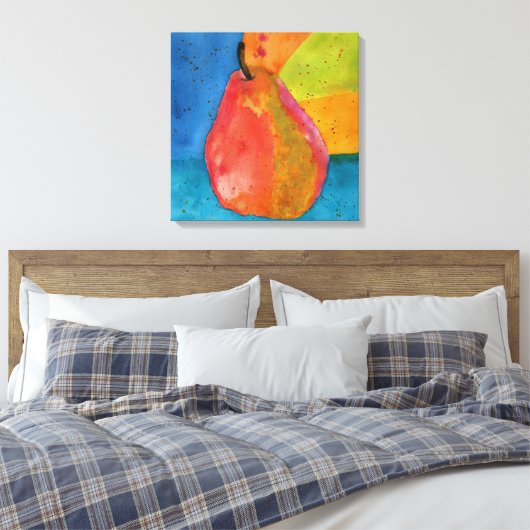 Kleurrijk Waterverf doek verf met dop Canvas Afdruk (Insitu (Slaapkamer))