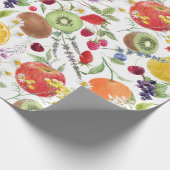 Kleurrijk Waterverf Fruit- en baardpatroon Cadeaupapier (Hoek)